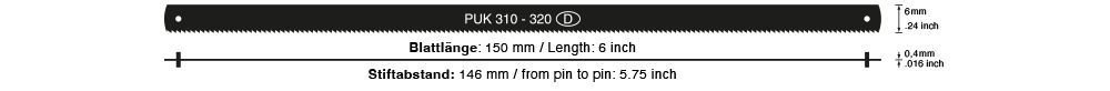 PUK Sägeblätter 150 mm Länge